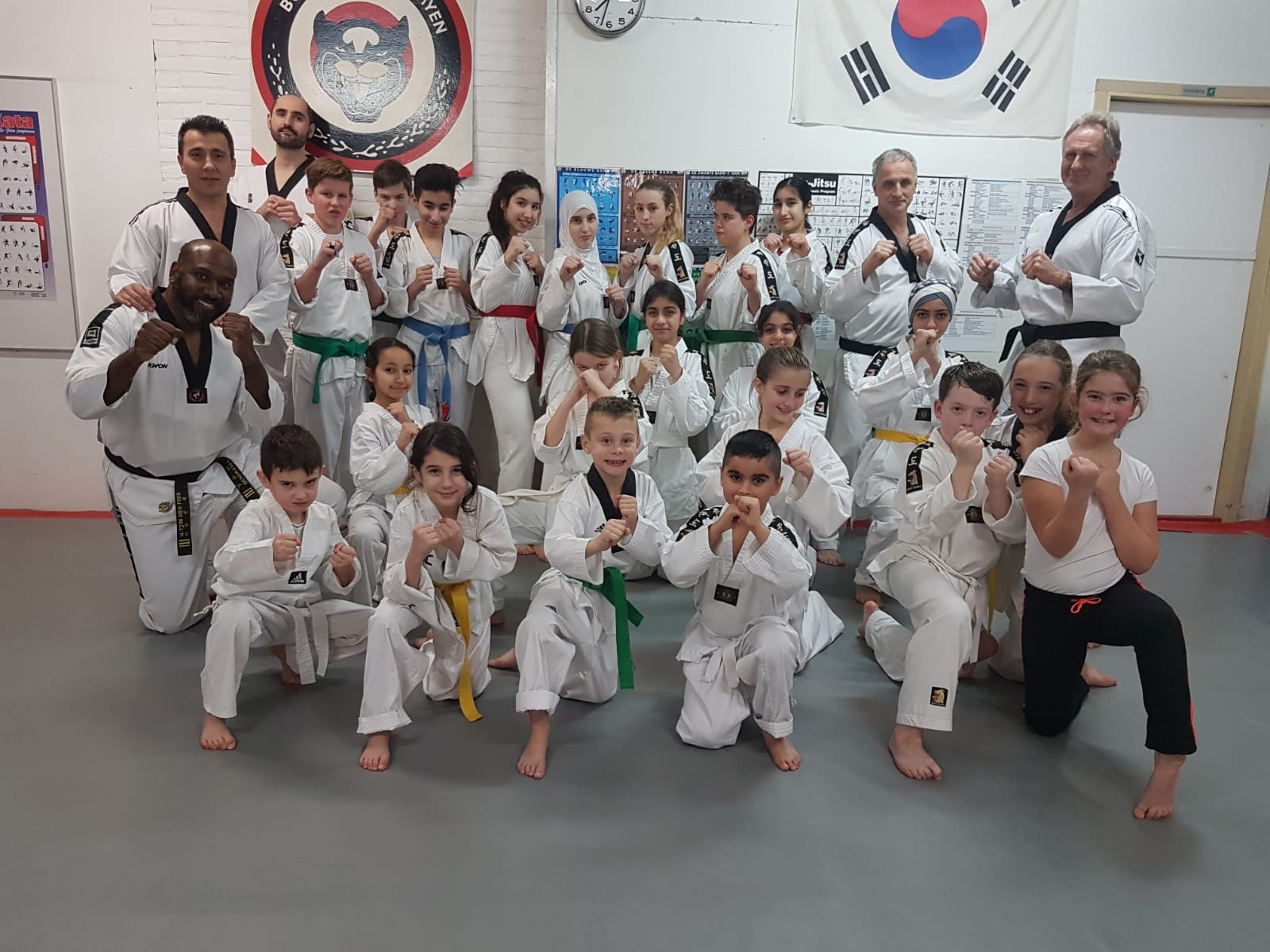 De Taekwondo Groep Van Budovereniging Rijen